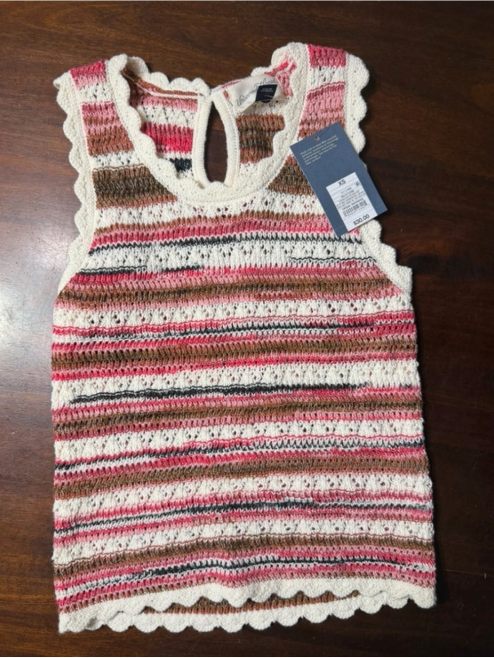 Universal Thread Women’s Juniors Crochet Stripe Tank Top - XS